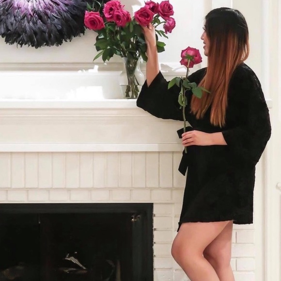 Adore Me Women’s Black Satin Belt Robe Nighty Throw-on Coverup Kink Cosplay - Picture 2 of 14